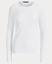 Lauren Ralph Cotton-Blend Long-Sleeve Top