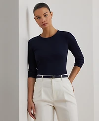 Lauren Ralph Cotton-Blend Long-Sleeve Top