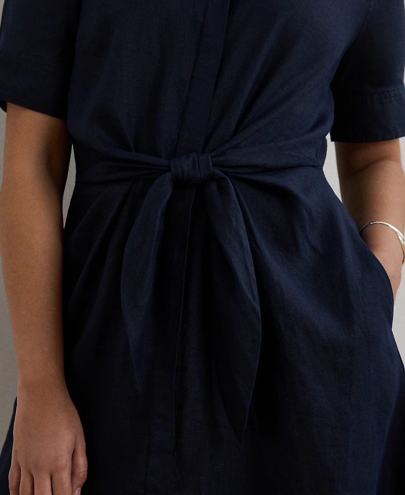 Lauren Ralph Plus-Size 100% Linen Shirtdress