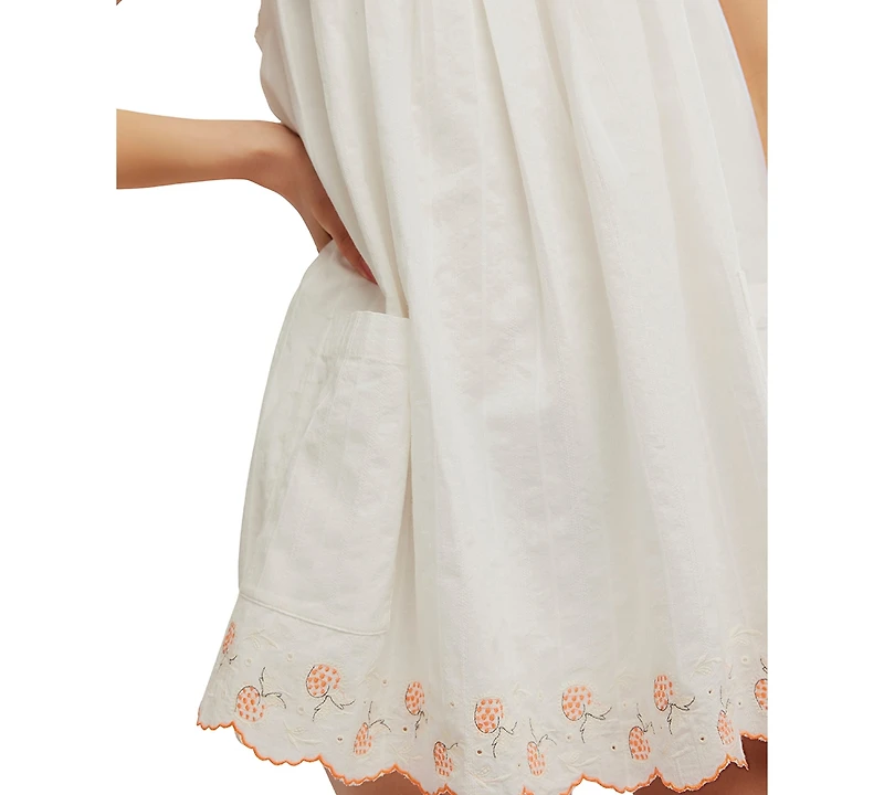 Free People Women's Latecia Embroidered Cotton Mini Dress