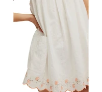 Free People Women's Latecia Embroidered Cotton Mini Dress