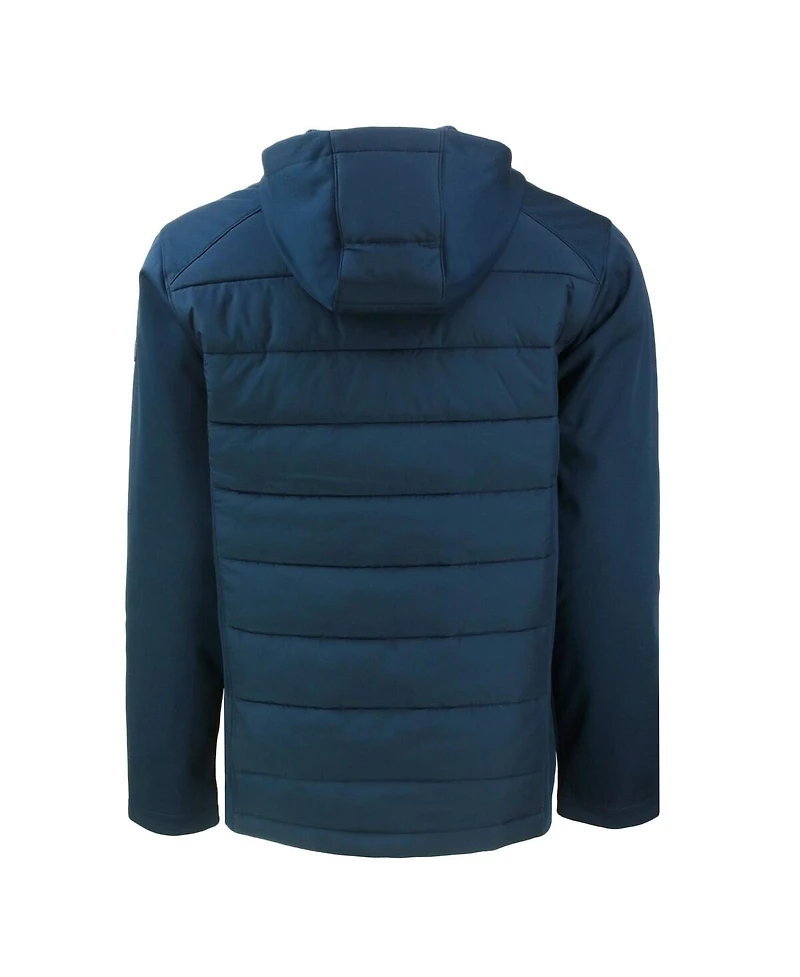 Cutter & Buck Men's Navy New York Yankees Evoke Hybrid Eco Softshell Full-Zip Hooded Jacket