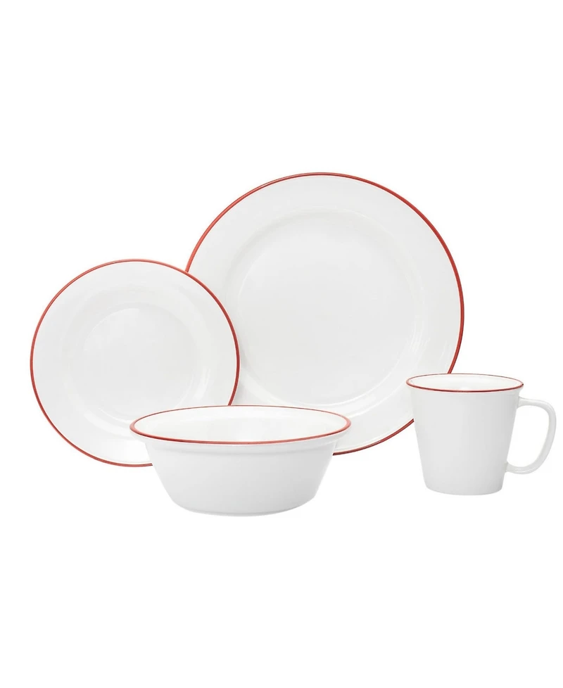 Godinger Bistro Red Band 16 Pc. Dinnerware Set, Service for 4