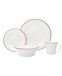 Godinger Bistro Red Band 16 Pc. Dinnerware Set, Service for 4