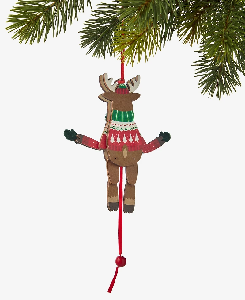 Holiday Lane Christmas Cheer Wood Deer Ornament, Macy's Exclusive