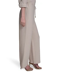 Halston Women's Drawstring Pull-On Wide-Leg Pants