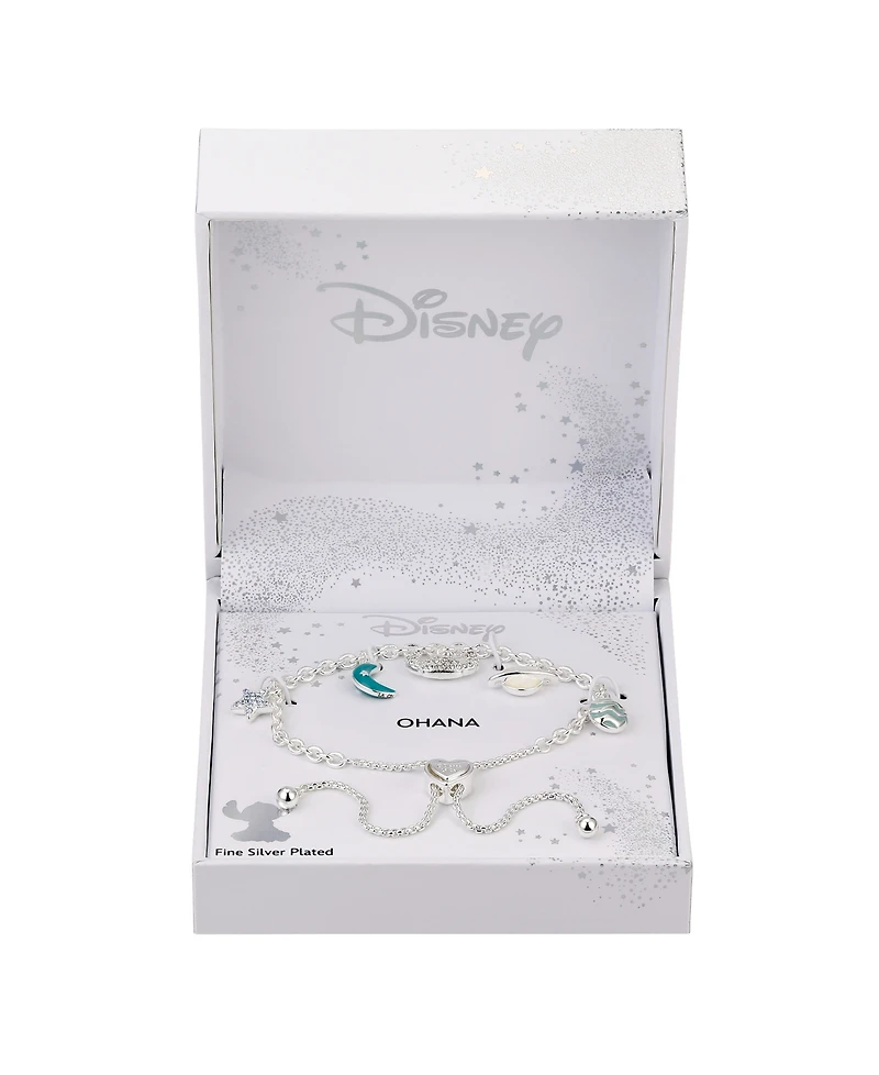 Disney Crystal and Mother of Pearl Stitch Outer Space Bolo Bracelet