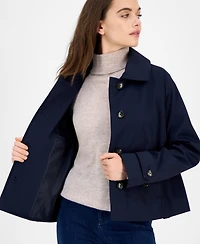 London Fog Women's Short Single-Breasted Trench Coat, Exclusively at Macy's