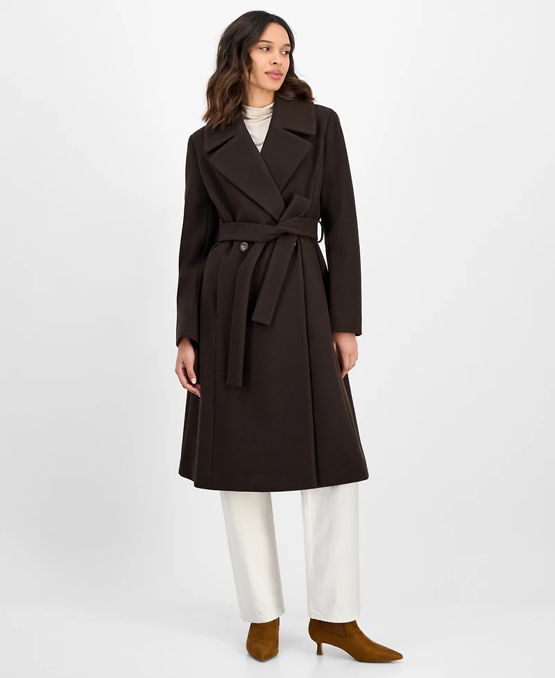 CeCe Women's Single-Breasted Belted Coat