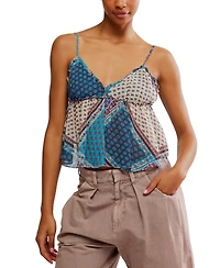 Free People Women's Alix Printed V-Neck Sleeveless Top
