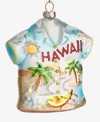 Holiday Lane Hawaii Glass Glittered Shirt Ornament, Macy's Exclusive