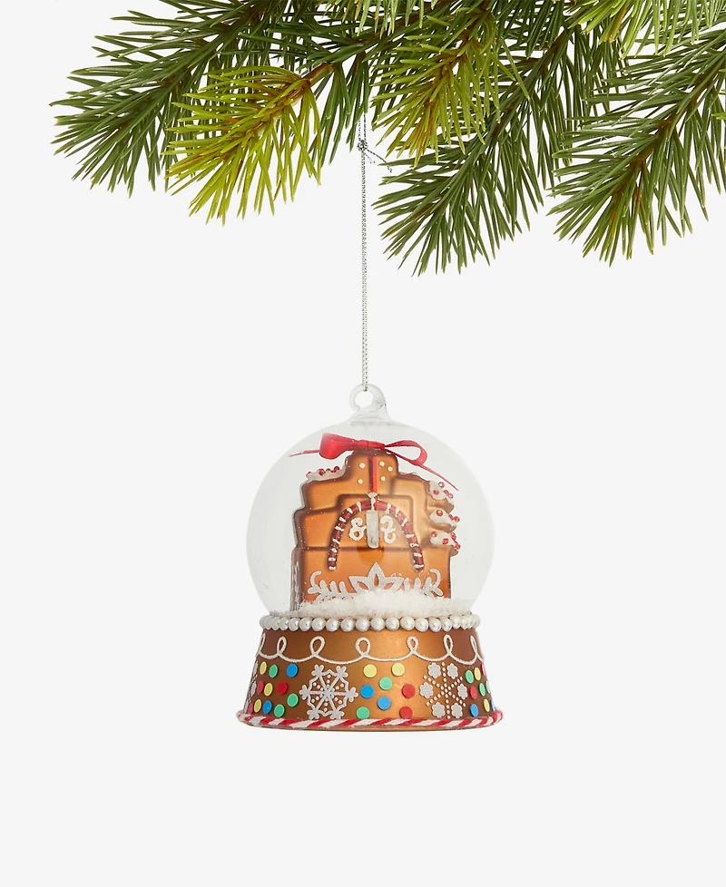 Holiday Lane Gingerbread Village Glass Snow Globe Ornament, Macy's Exclusive