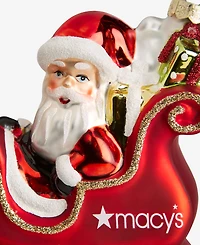 Holiday Lane Macy's Glass Santa's Sleigh Ornament, Macy's Exclusive