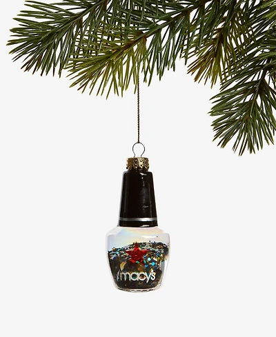 Holiday Lane Macy's Glass Glitter Nail Polish Ornament, Macy's Exclusive