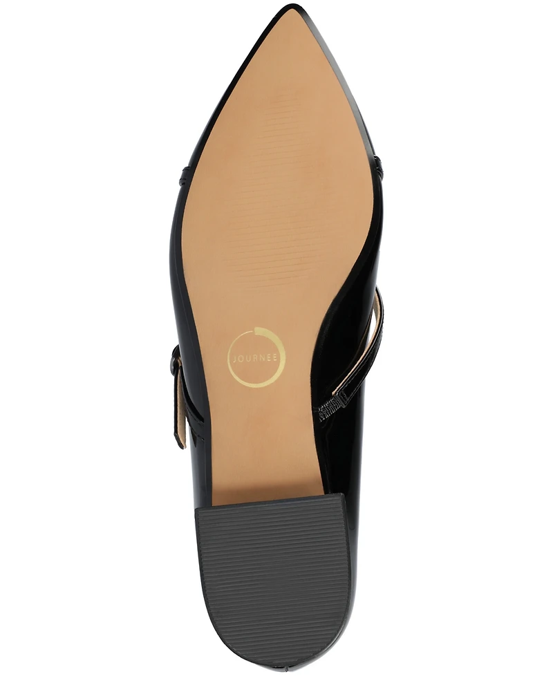 Journee Collection Women's Camby Crisscross Strap Pointed Toe Dress Flats