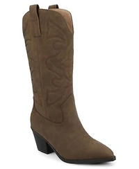 Journee Collection Womens Chantry Regular Wide Calf Western Mid Shaft Boots