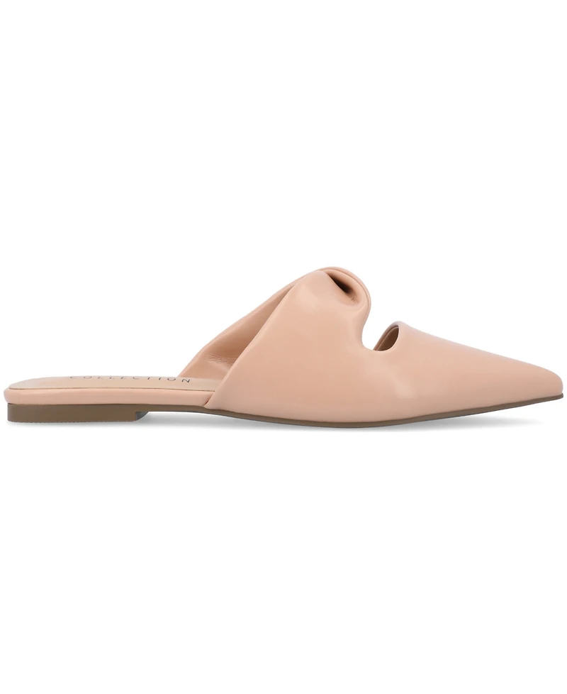 Journee Collection Women's Enniss Twist Cutout Pointed Toe Mules