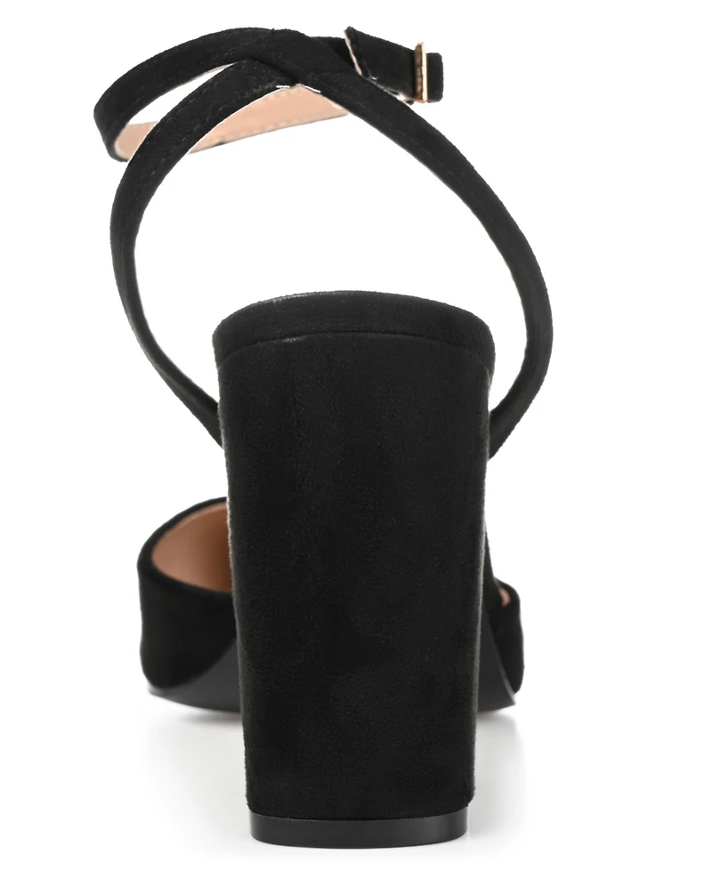 Journee Collection Women's Tyyra Ankle Strap Block Heel Pumps
