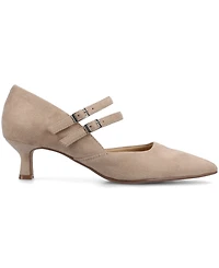 Journee Collection Women's Carnation Mary Jane Pointed Toe Comfort Pumps