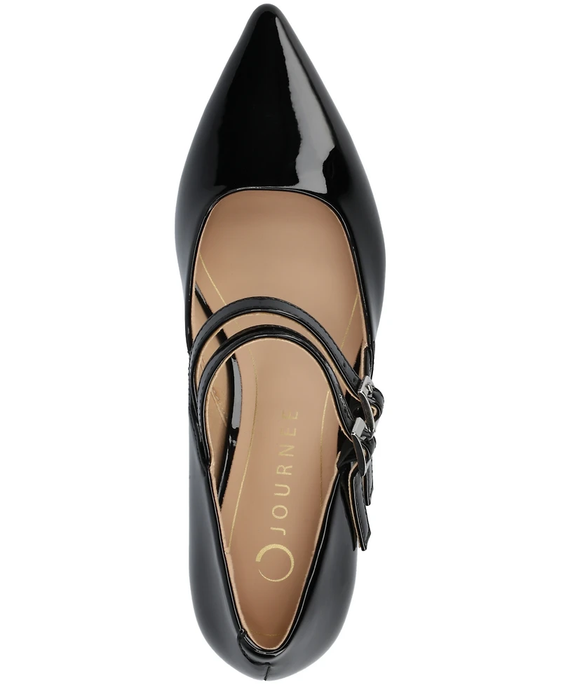 Journee Collection Women's Carnation Mary Jane Pointed Toe Comfort Pumps