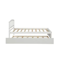 Space-Saving Bed with Trundle for Guest Room or Kids Room