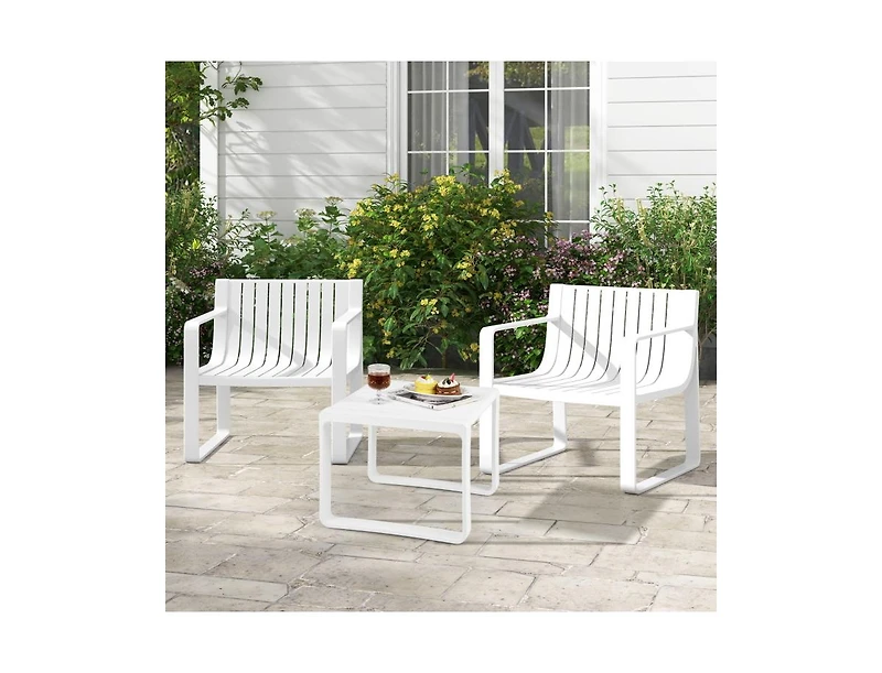 Patio Chairs Set of 2 with Curved Backrests and Seats