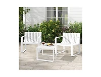 Patio Chairs Set of 2 with Curved Backrests and Seats