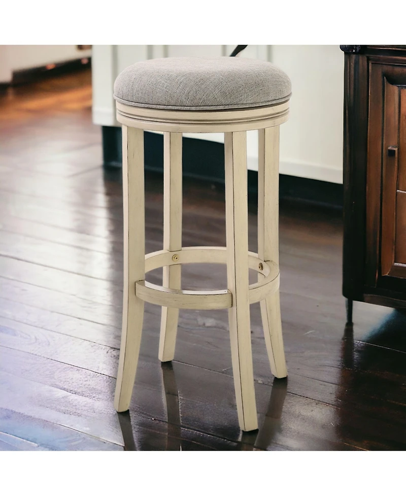 Solid Wood Swivel Backless Bar Height Bar Chair