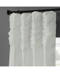 Half Price Drapes Eggshell Ruched Solid Faux Silk Taffeta Room Darkening Curtain