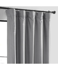 Half Price Drapes Storm Grey Vintage Textured Faux Dupioni Silk Curtain