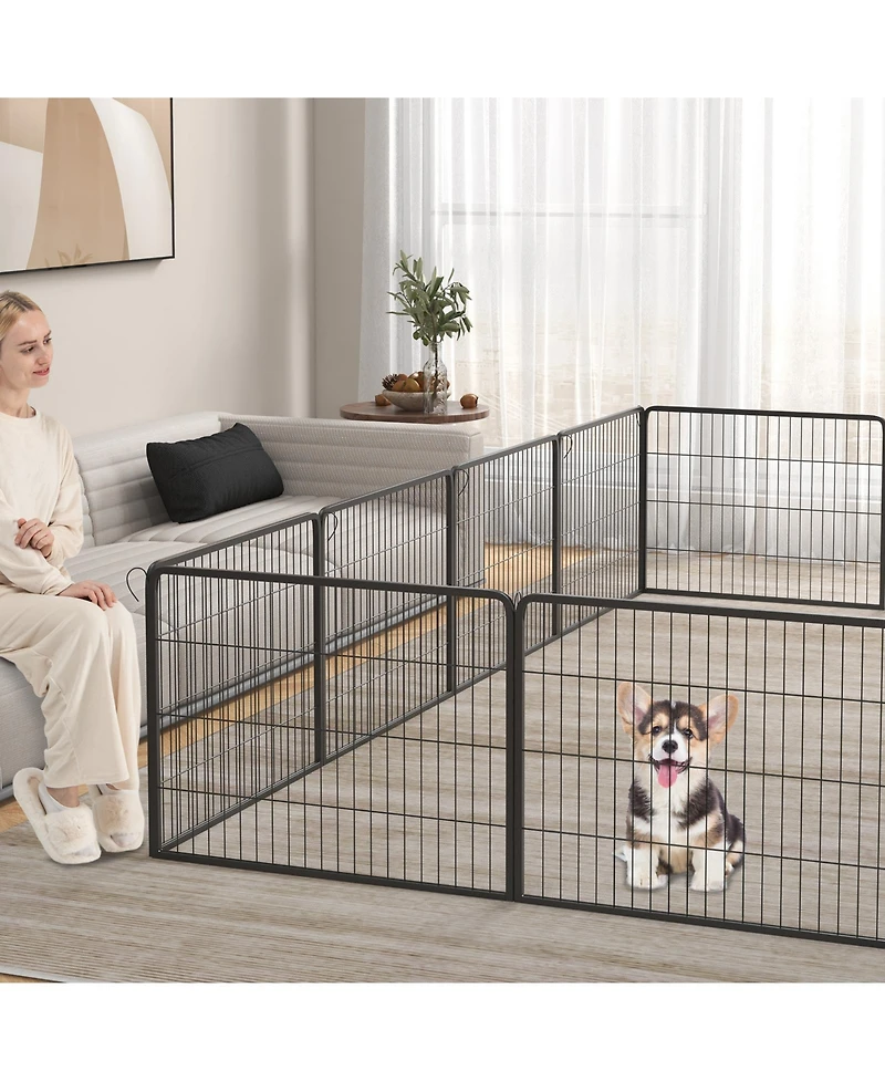 Adjustable Height Dog Playpen with Lockable Door – Spacious Pet Play Area for Dogs