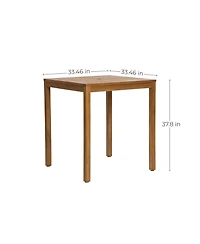 LuxenHome Outdoor Acacia Wood 37-Inch Counter Height 4-Person Dining Table