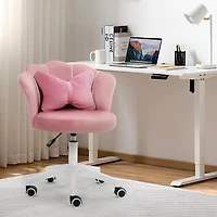 Dyhome Modern Velvet Task Chair 360 Swivel Adjustable Height Office Chair