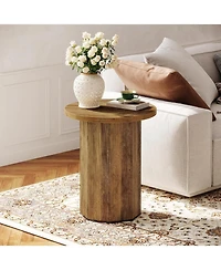 Tribesigns Round End Table for Living Room, Industrial Circle Side Table, Narrow Nightstand for Small Spaces, Living Room, Bedroom