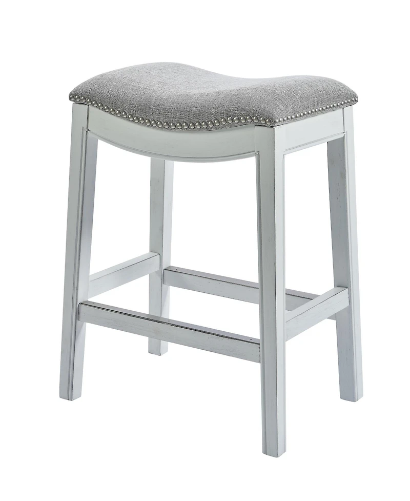 Upholstered And Solid Wood Backless Bar Height Bar Chair