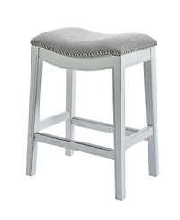 Upholstered And Solid Wood Backless Bar Height Bar Chair