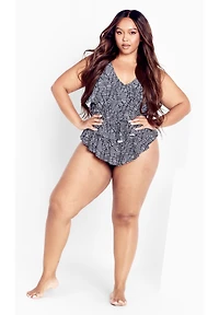 Avenue Women's Pia V-Tiered Print 1 Piece