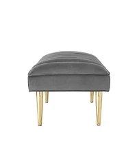 Upholstered Velvet Bench – Modern Accent Seating with Plush Cushion for Bedroom or Entryway