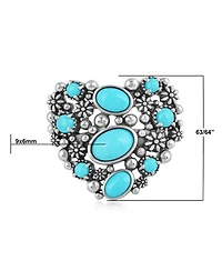 Sterling Silver Sleeping Beauty Turquoise Heart Ring