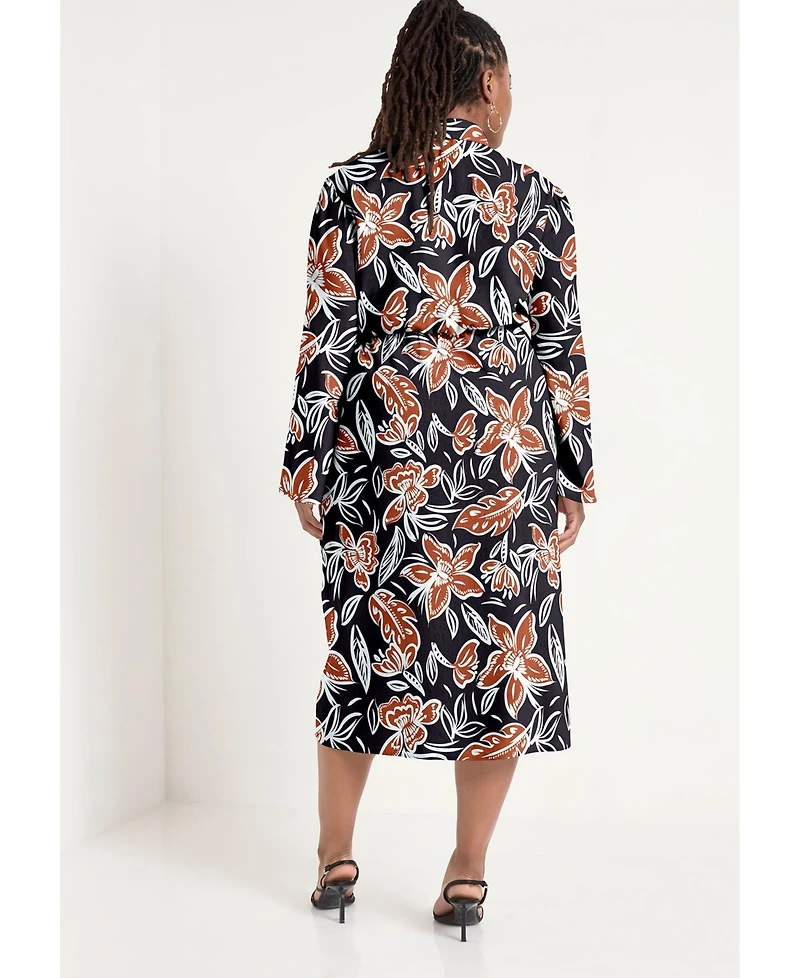 June + Vie Women's Midi Wrap Dress