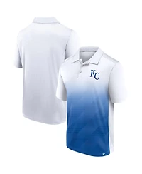 Fanatics Men's White/Royal Kansas City Royals Iconic Parameter Sublimated Polo Shirt