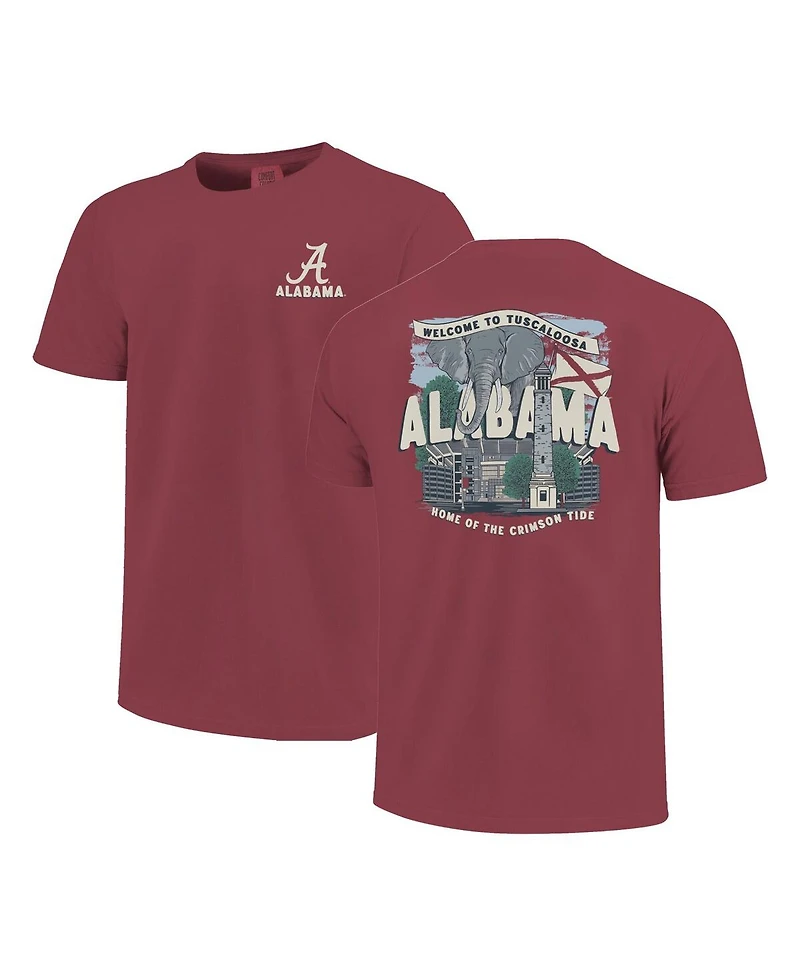 Image One Big Boys and Girls Crimson Alabama Tide Comfort Colors Hyperlocal Campus Scene T-Shirt