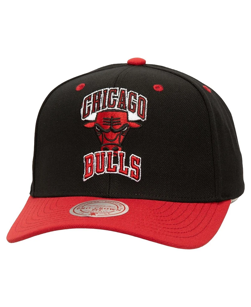 Mitchell & Ness Men's Black Chicago Bulls All In 2.0 Pro Crown Snapback Hat