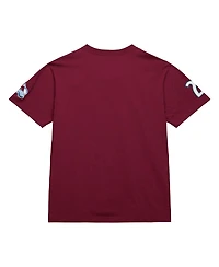 Mitchell & Ness Men's Peter Forsberg Burgundy Colorado Avalanche Premium Nickname Vintage Logo T-Shirt