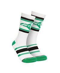 Mitchell & Ness Men's White/Green New York Jets Throwback Team Stripes Crew Socks