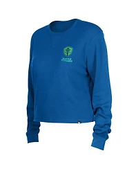 5th & Ocean Women's by New Era Blue Seattle Sounders Fc Sport Night Long Sleeve Thermal T-Shirt