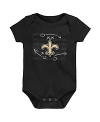 Outerstuff Baby Boys and Girls New Orleans Saints Team Starter Bodysuit Set, 3-Pack