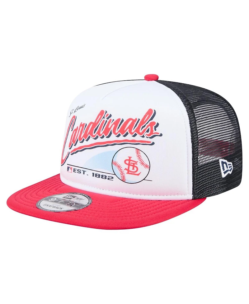 New Era Men's White/Red St. Louis Cardinals Retro Script 9FIFTY Snapback Hat