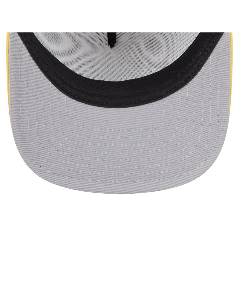 New Era Men's White/Gold Pittsburgh Pirates Retro Script Trucker 9FIFTY Snapback Hat