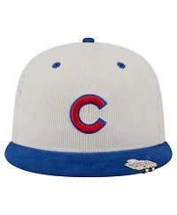 New Era Men's Cream/Royal Chicago Cubs Two-Tone Corduroy 59FIFTY Fitted Hat